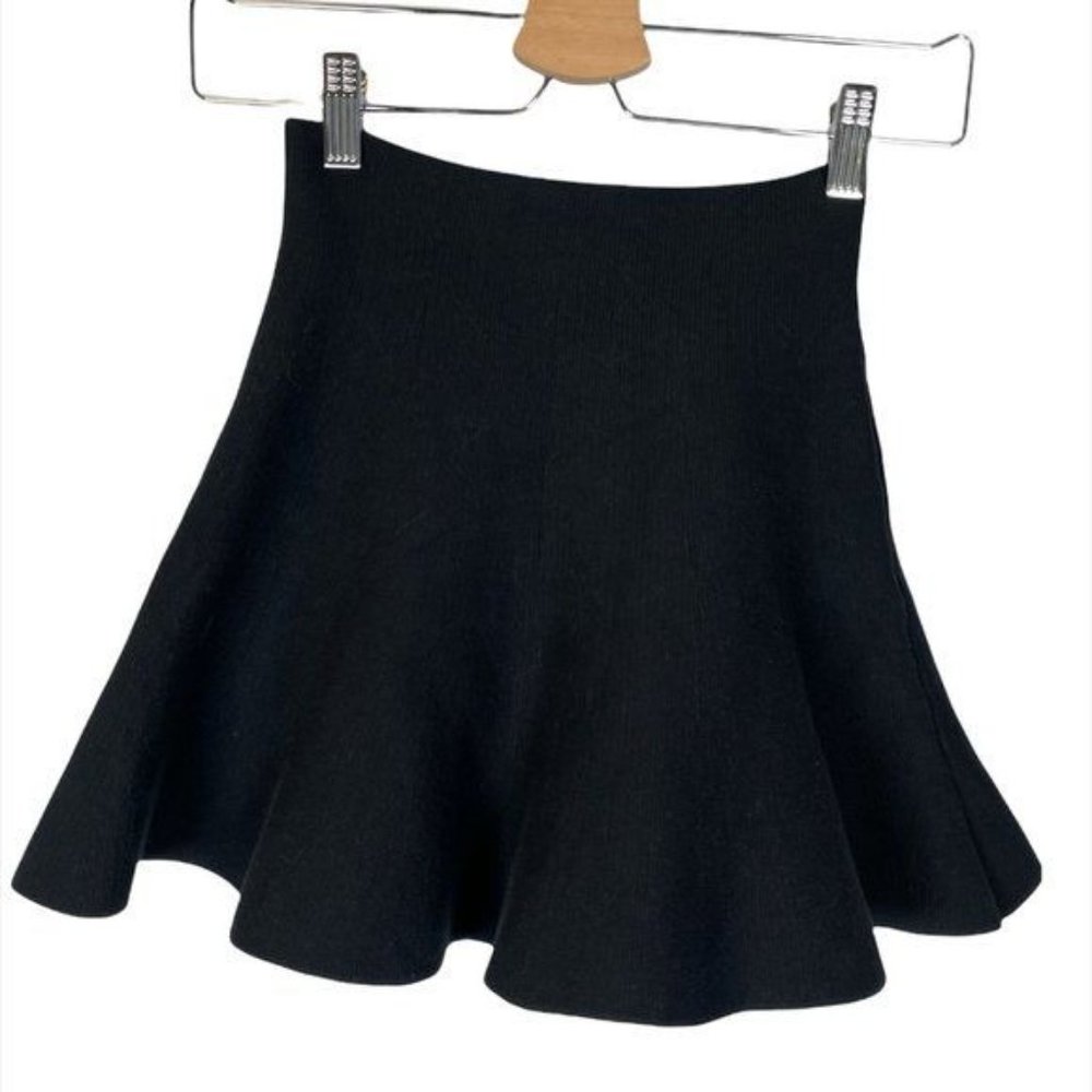 Ochirly Black Sweater Knit Circle Skirt Sz SM - Picture 2 of 6